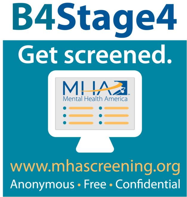 Get a free, confidential screening for depression and other emotional changes through Mental Health America